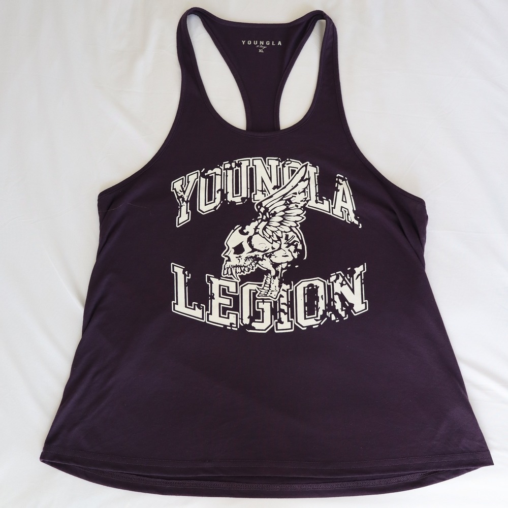 YoungLA Legion Stringer Tank Top Purple Men's XL Gym Racerback Winged Skull